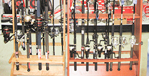 fishing reel rod rack